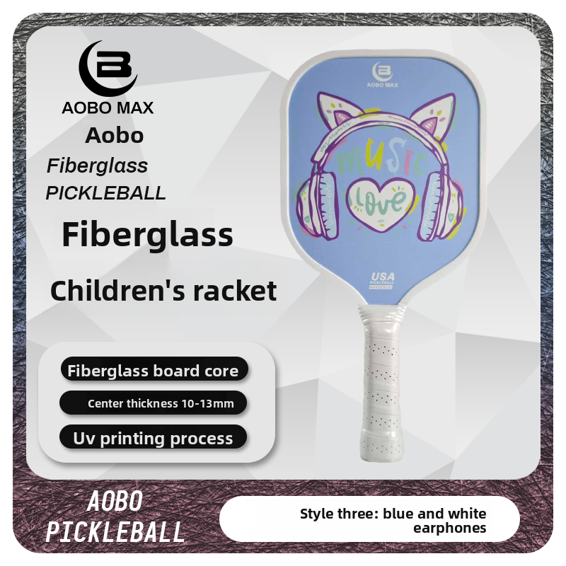 Vitality Pioneer Children's Pickleball Racket, Cartoon Fiberglass Pickleball Racket, High-Quality Non-Slip Racket, Sports Star, Sports Ball