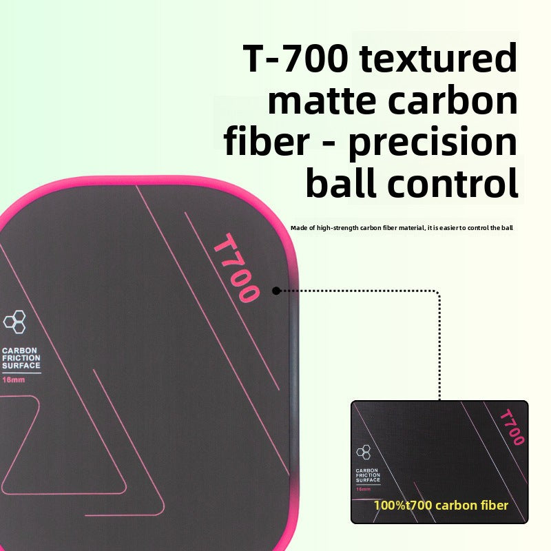 Carbon fiber pickleball racket set with T700 cloth pattern and磨砂 finish, a dedicated pickleball paddle