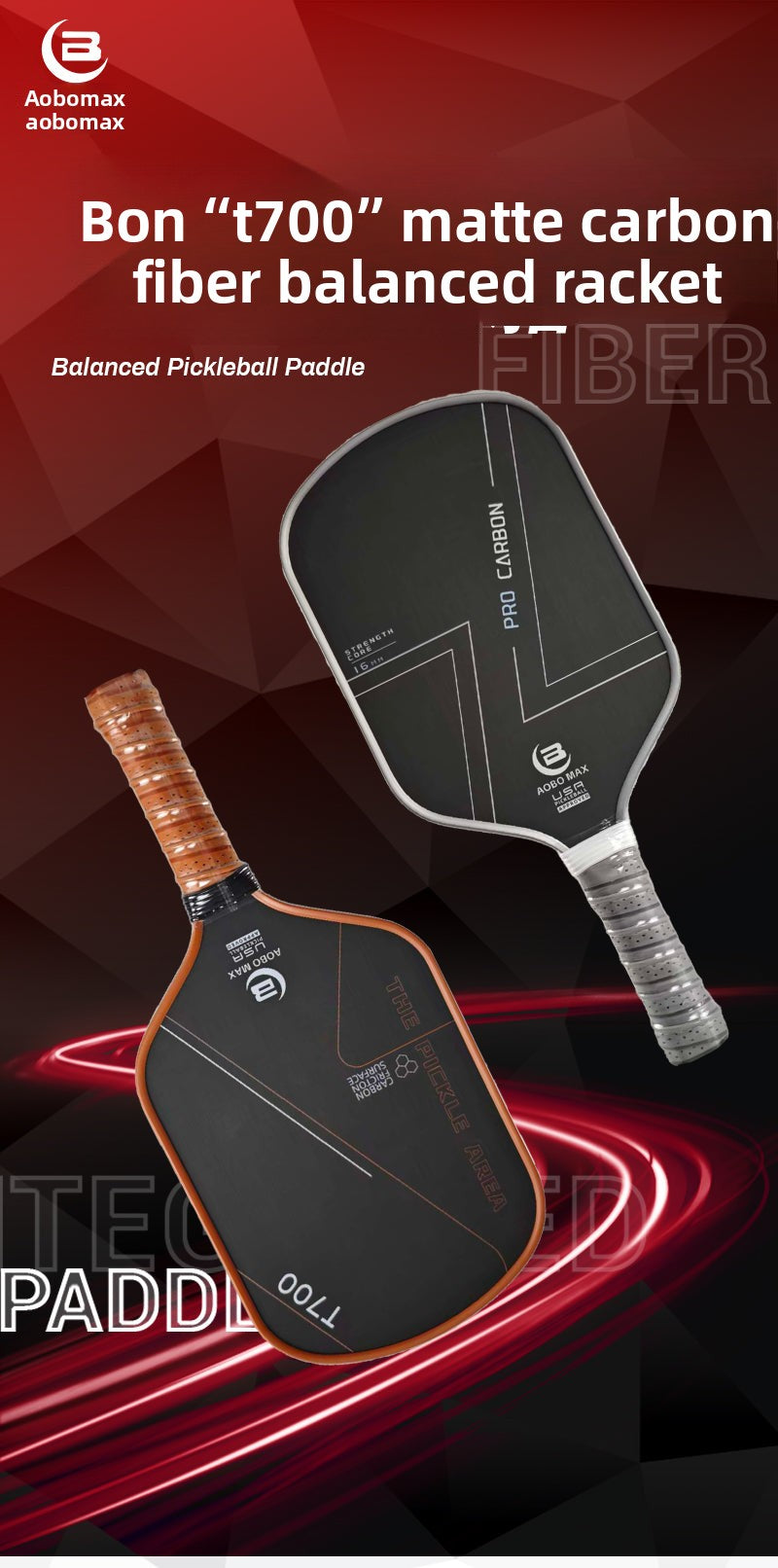 Vitality Pioneer Pickleball Racket T700 Carbon Fiber Frosted Cold-Pressed Integrated Professional-Grade Complete Set of Ball Plates and Rackets Official Authentic Product