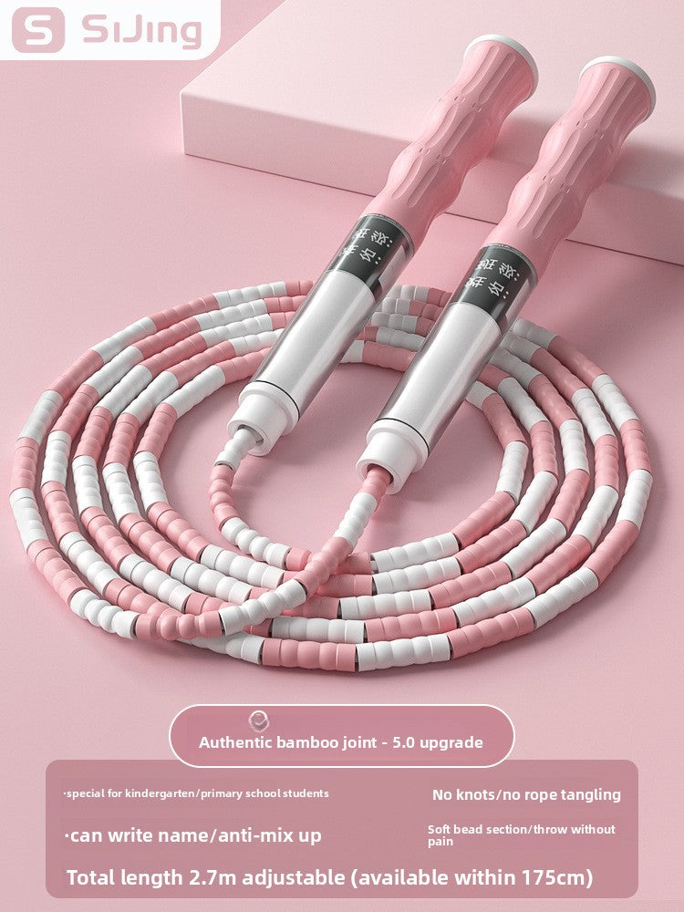 Bamboo Jump Rope for Kids – Adjustable, Tangle-Free with Name Writing Option