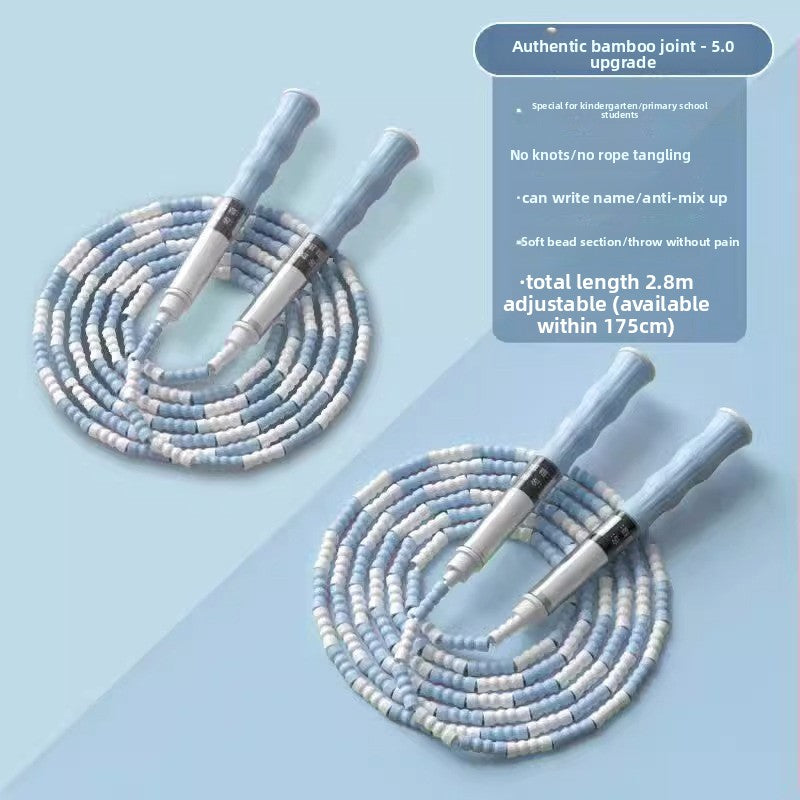Bamboo Jump Rope for Kids – Adjustable, Tangle-Free with Name Writing Option