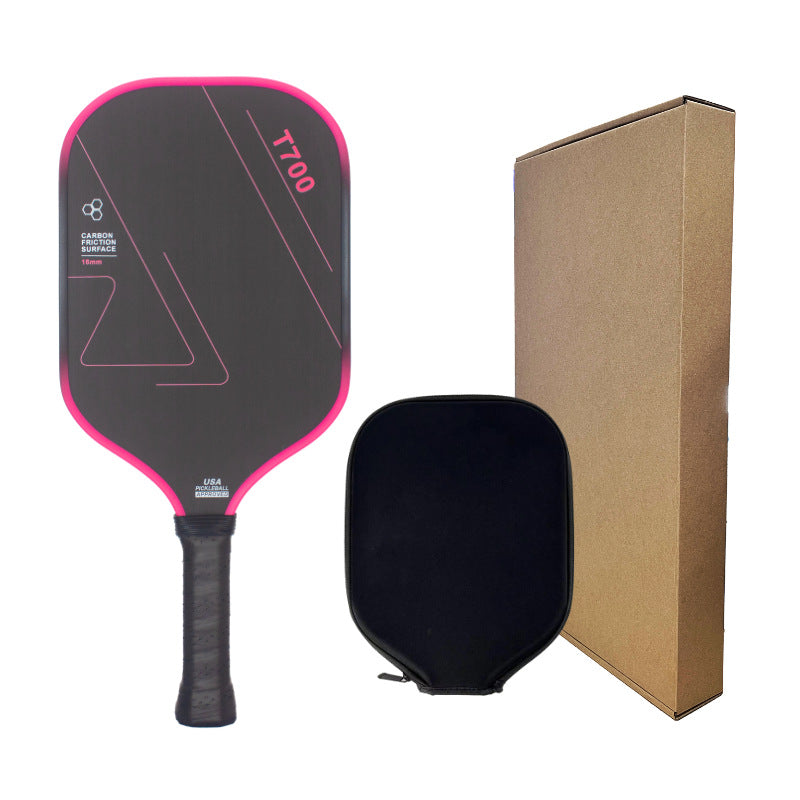 Carbon fiber pickleball racket set with T700 cloth pattern and磨砂 finish, a dedicated pickleball paddle