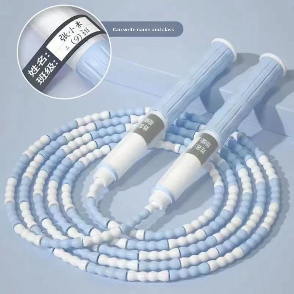 Beginner Kids Jump Rope – Soft Bamboo Skipping Rope with Name Label & Adjustable Length