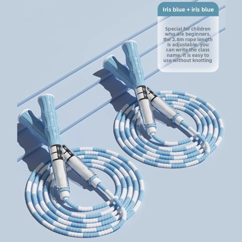 Bamboo Jump Rope for Kids – Adjustable Non-Slip Skipping Rope for Primary School Students