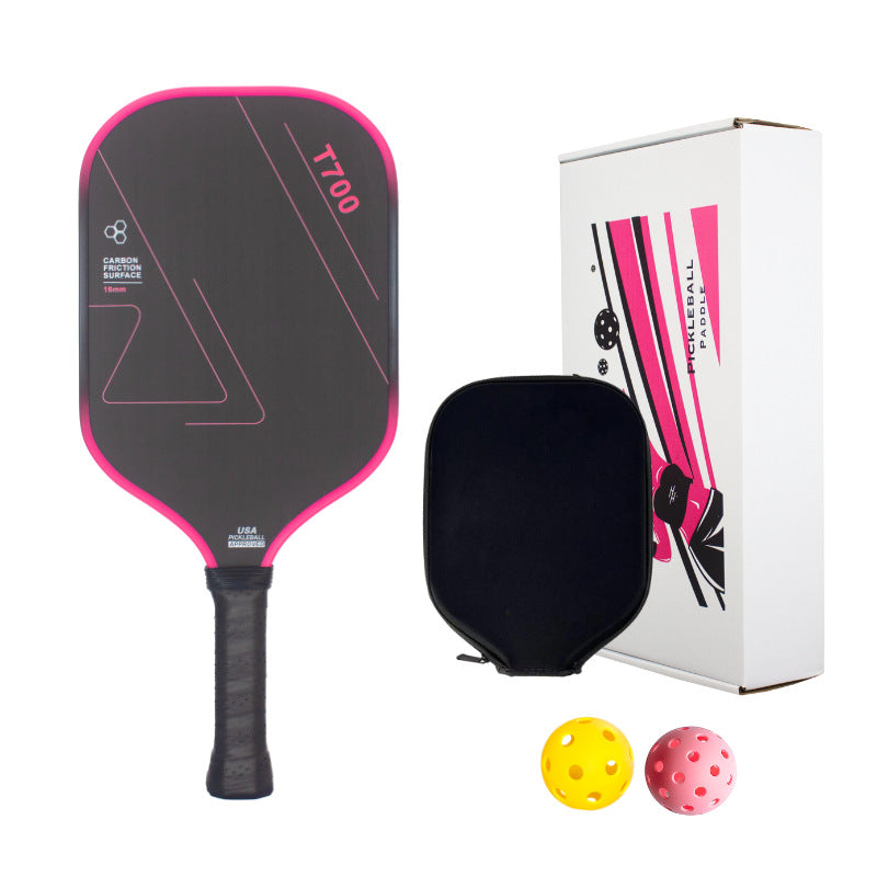 Carbon fiber pickleball racket set with T700 cloth pattern and磨砂 finish, a dedicated pickleball paddle