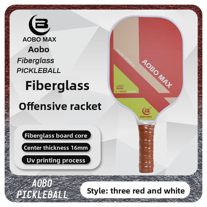 Fiberglass Offensive Pickleball Paddle - Non-Slip Handle, 4 Colors
