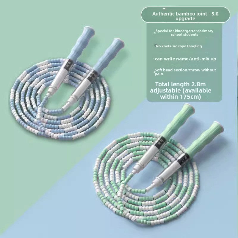 Bamboo Jump Rope for Kids – Adjustable, Tangle-Free with Name Writing Option