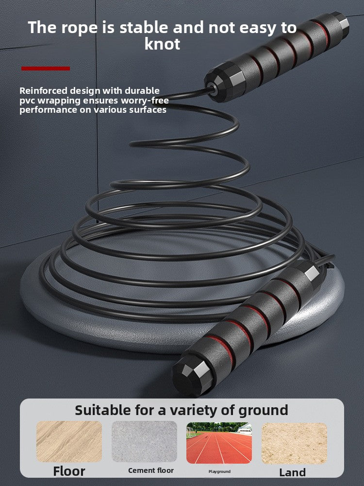 Weighted Steel Wire Jump Rope for Adults – Heavy Gravity Skipping Rope for Fat Burning & Fitness