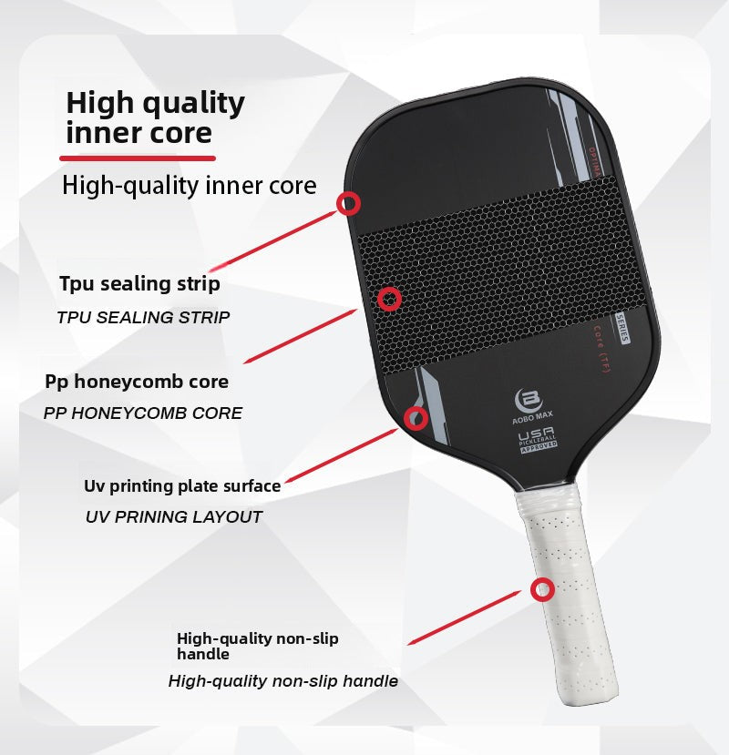 Vitality Pioneer Pickleball Racket, Carbon Fiber, Hot-Pressed Integrated, 4th Generation, Professional Tournament Level, Complete Set, Official Authentic Product