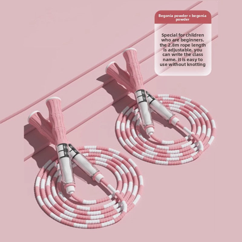 Bamboo Jump Rope for Kids – Adjustable Non-Slip Skipping Rope for Primary School Students