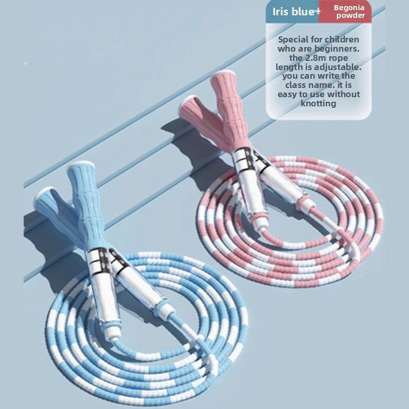Bamboo Jump Rope for Kids – Adjustable Non-Slip Skipping Rope for Primary School Students
