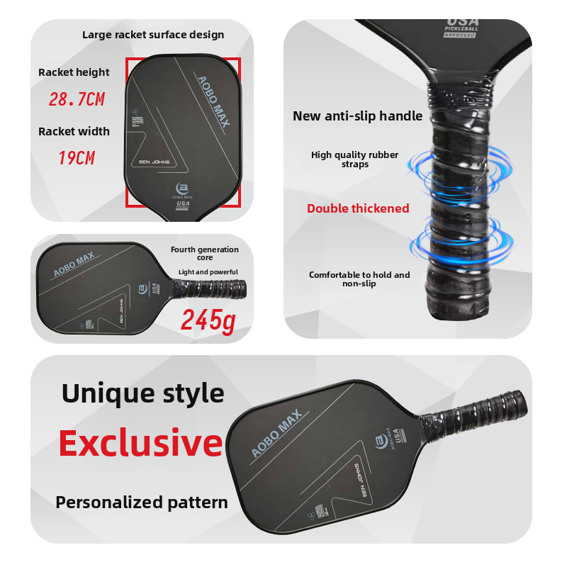 T700 Carbon Fiber Pickleball Paddle - Offensive, Frosted Gradient