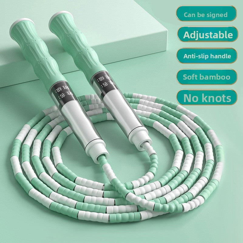Soft Bamboo Jump Rope for Kids – Adjustable Non-Slip Skipping Rope for Kindergarten & Primary School