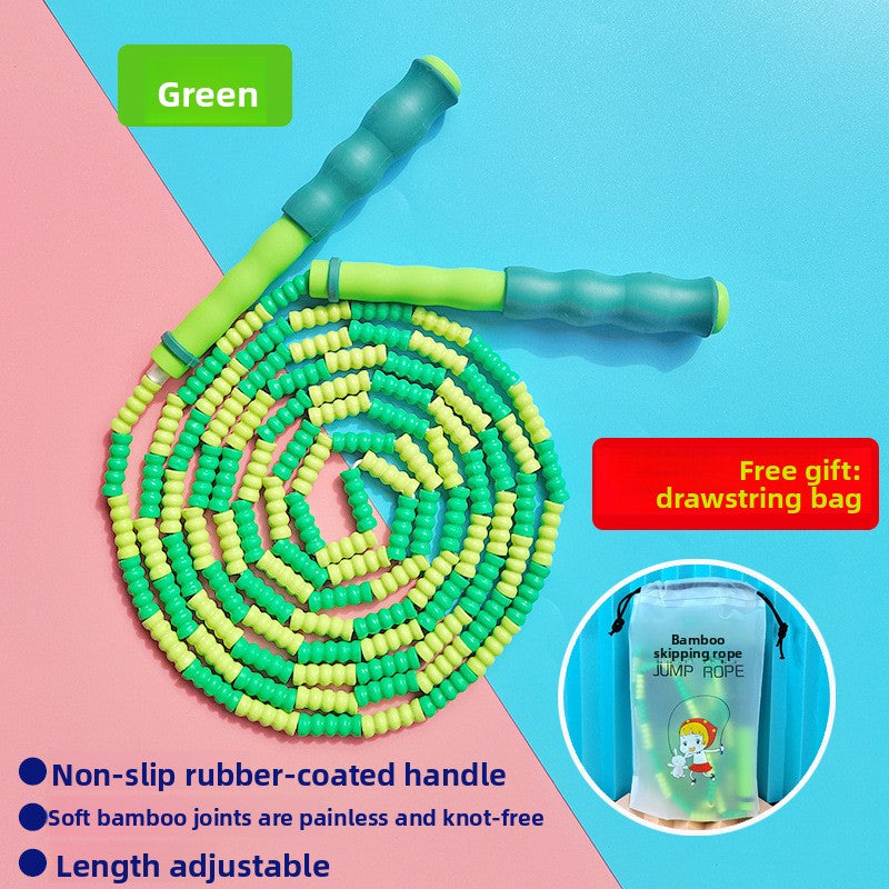 Soft Bamboo Jump Rope for Kids – Adjustable Non-Slip Skipping Rope for Kindergarten & Primary School