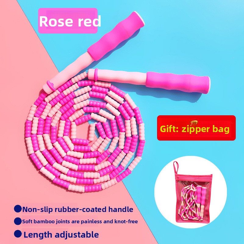 Soft Bamboo Jump Rope for Kids – Adjustable Non-Slip Skipping Rope for Kindergarten & Primary School