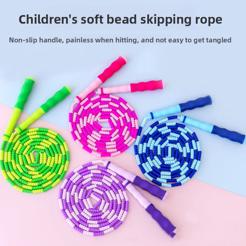 Soft Bamboo Jump Rope for Kids – Adjustable Non-Slip Skipping Rope for Kindergarten & Primary School