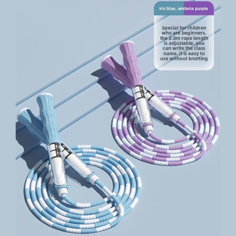 Bamboo Jump Rope for Kids – Adjustable Non-Slip Skipping Rope for Primary School Students