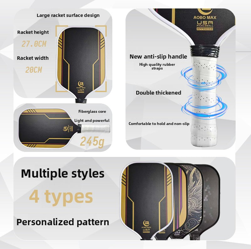 Vitality Pioneer Carbon Fiber Pickleball Racket Certified Matte Gradient Defensive Professional Competition Racket