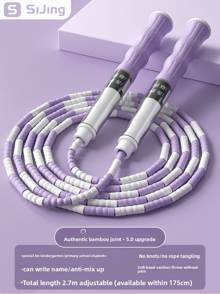 Bamboo Jump Rope for Kids – Adjustable, Tangle-Free with Name Writing Option