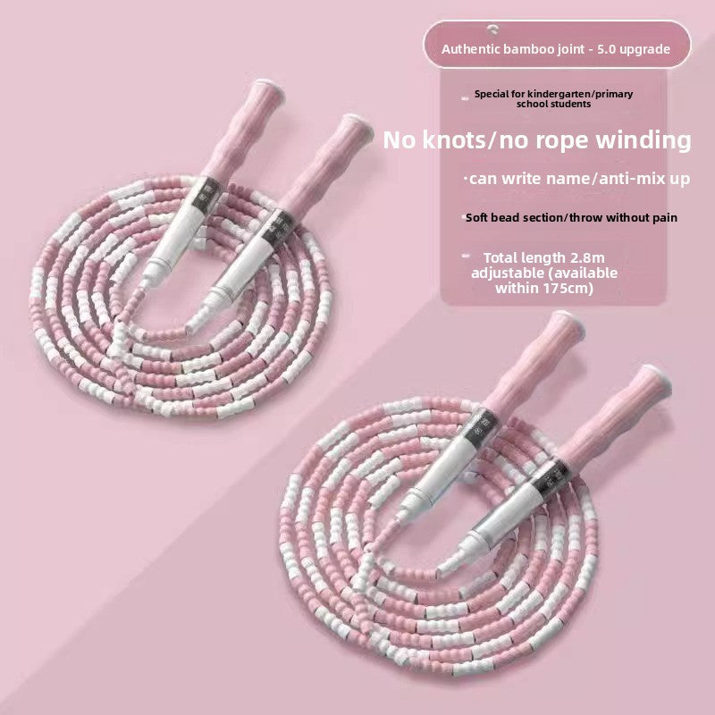 Bamboo Jump Rope for Kids – Adjustable, Tangle-Free with Name Writing Option
