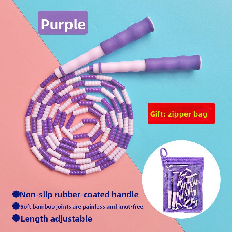 Soft Bamboo Jump Rope for Kids – Adjustable Non-Slip Skipping Rope for Kindergarten & Primary School