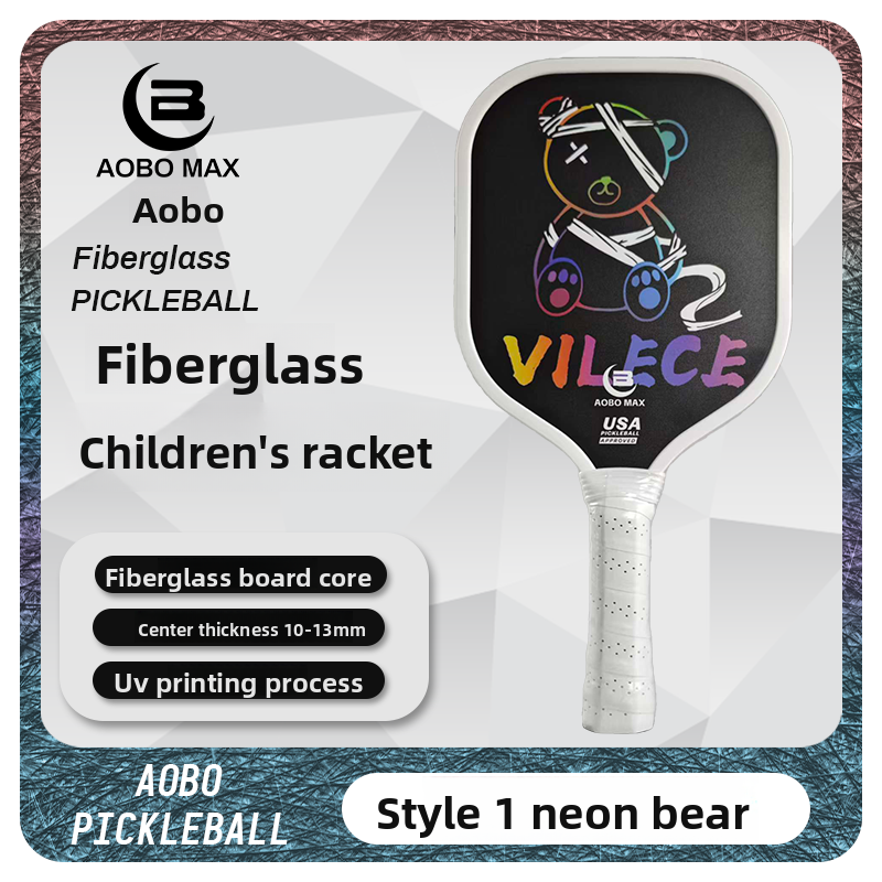 Vitality Pioneer Children's Pickleball Racket, Cartoon Fiberglass Pickleball Racket, High-Quality Non-Slip Racket, Sports Star, Sports Ball