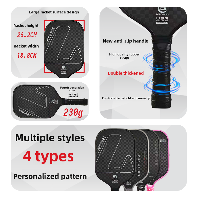 12K Carbon Fiber Pickleball Paddle - Offensive, Frosted Cold-Press