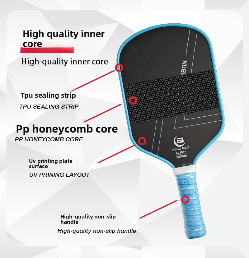 Vitality Pioneer Pickleball Racket T700 Carbon Fiber Frosted Cold-Pressed Integrated Professional-Grade Complete Set of Ball Plates and Rackets Official Authentic Product