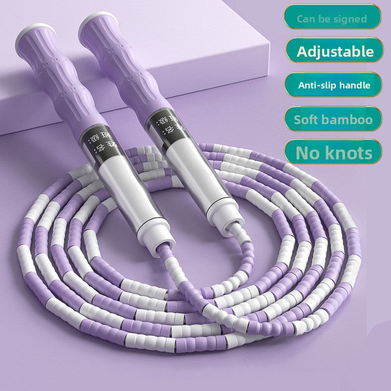 Soft Bamboo Jump Rope for Kids – Adjustable Non-Slip Skipping Rope for Kindergarten & Primary School
