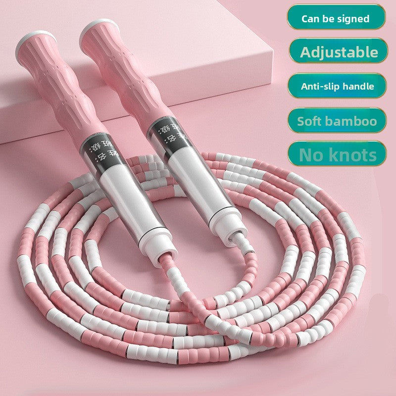 Soft Bamboo Jump Rope for Kids – Adjustable Non-Slip Skipping Rope for Kindergarten & Primary School