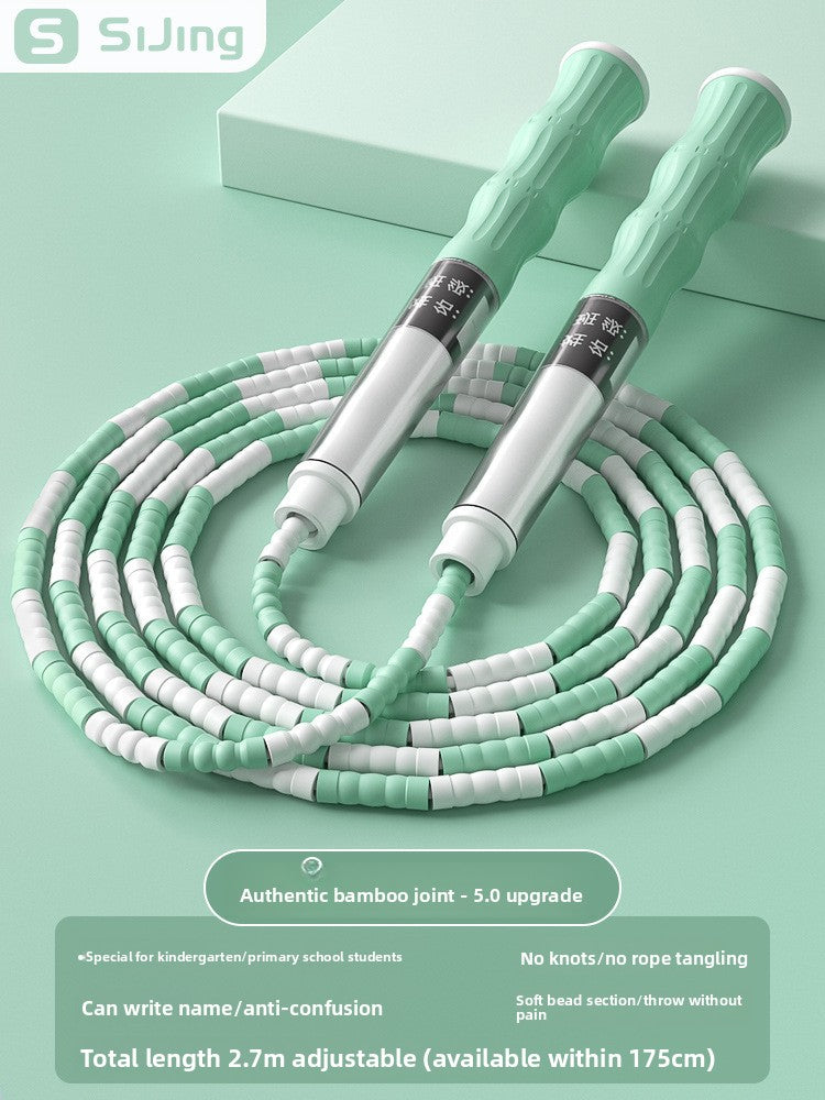 Bamboo Jump Rope for Kids – Adjustable, Tangle-Free with Name Writing Option