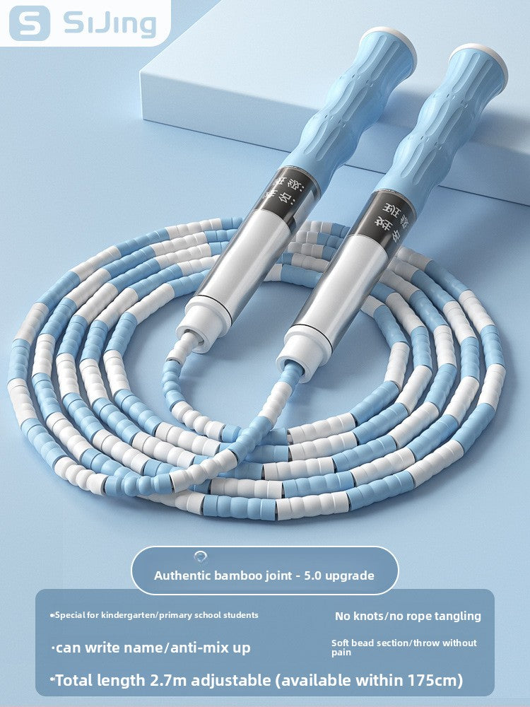Bamboo Jump Rope for Kids – Adjustable, Tangle-Free with Name Writing Option