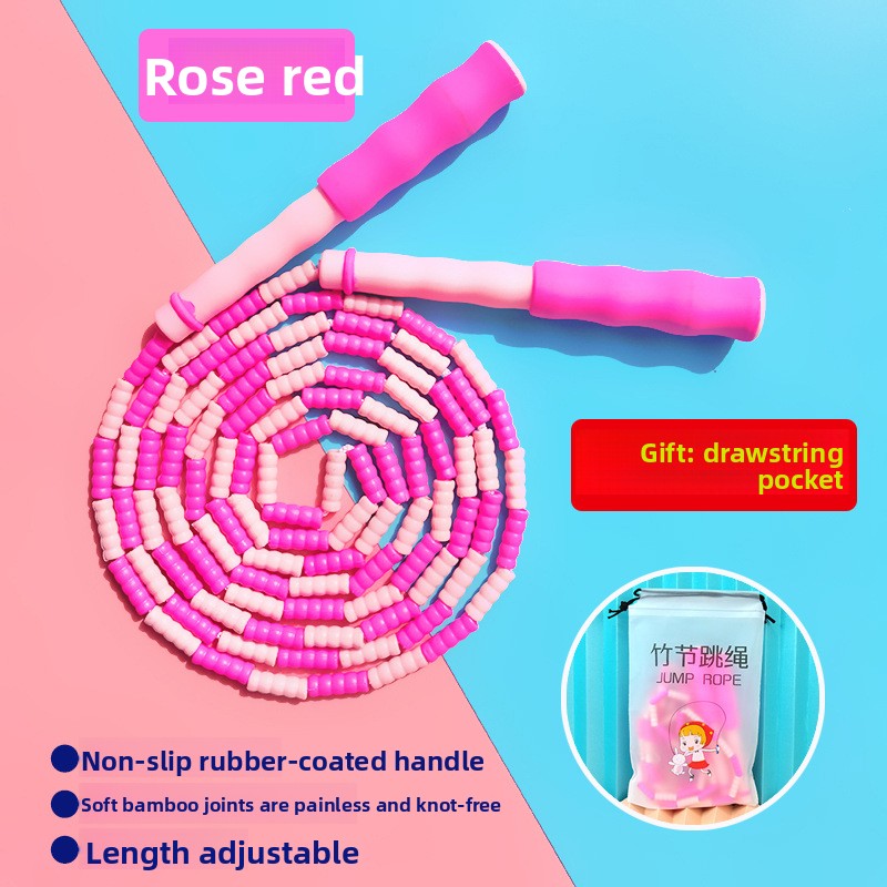 Soft Bamboo Jump Rope for Kids – Adjustable Non-Slip Skipping Rope for Kindergarten & Primary School