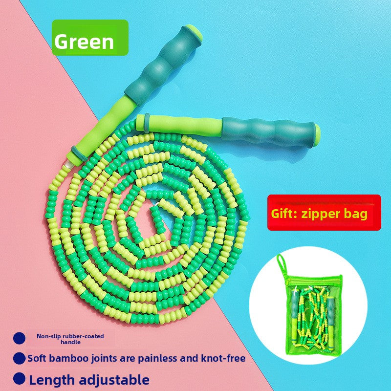 Soft Bamboo Jump Rope for Kids – Adjustable Non-Slip Skipping Rope for Kindergarten & Primary School