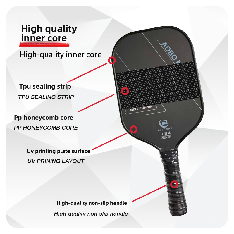 T700 Carbon Fiber Pickleball Paddle - Offensive, Frosted Gradient