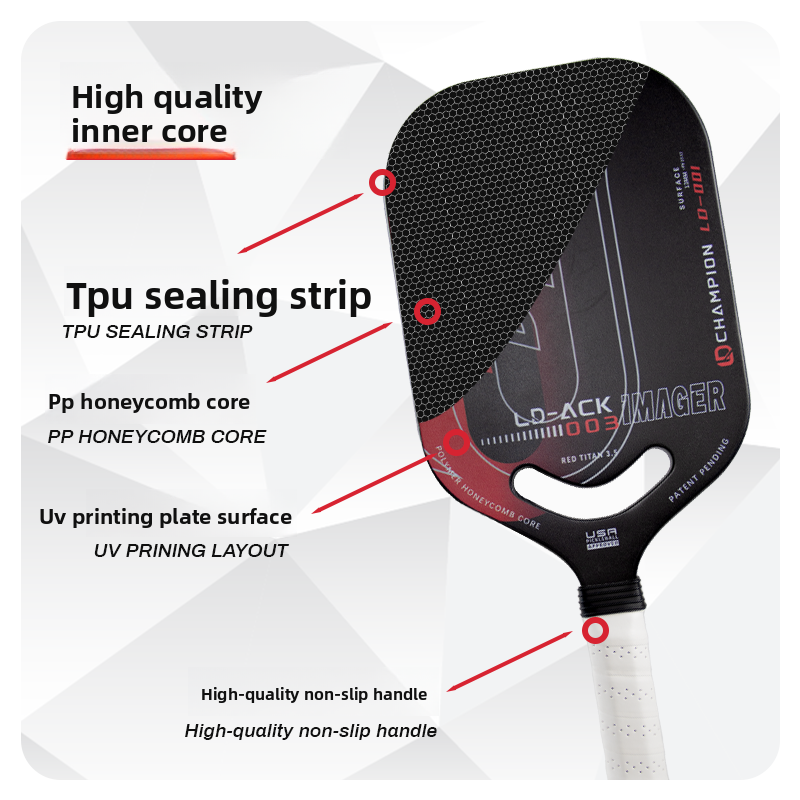 Carbon Fiber 4th Gen Borderless Pickleball Paddle - Anti-Slip Pro