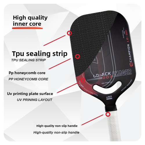 Carbon Fiber 4th Gen Borderless Pickleball Paddle - Anti-Slip Pro